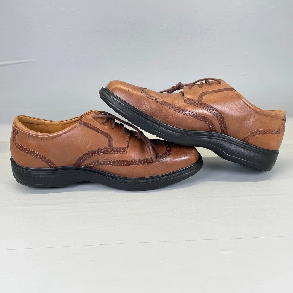Dr. Comfort Wing Oxford Shoes Mens Size 12 XW Brown Leather Lace Up Diabetic